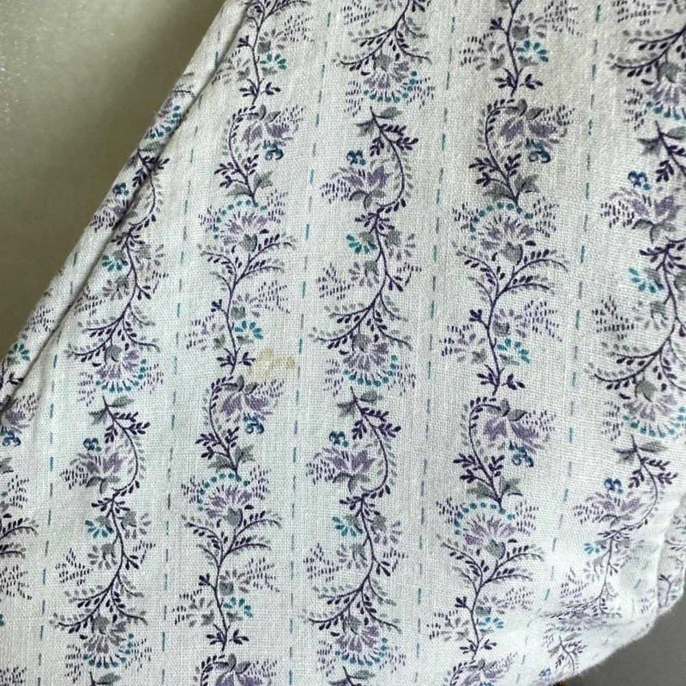 Handmade Purple Quilted Patchwork Vest‎ Floral Chevron Cottagecore XS Small